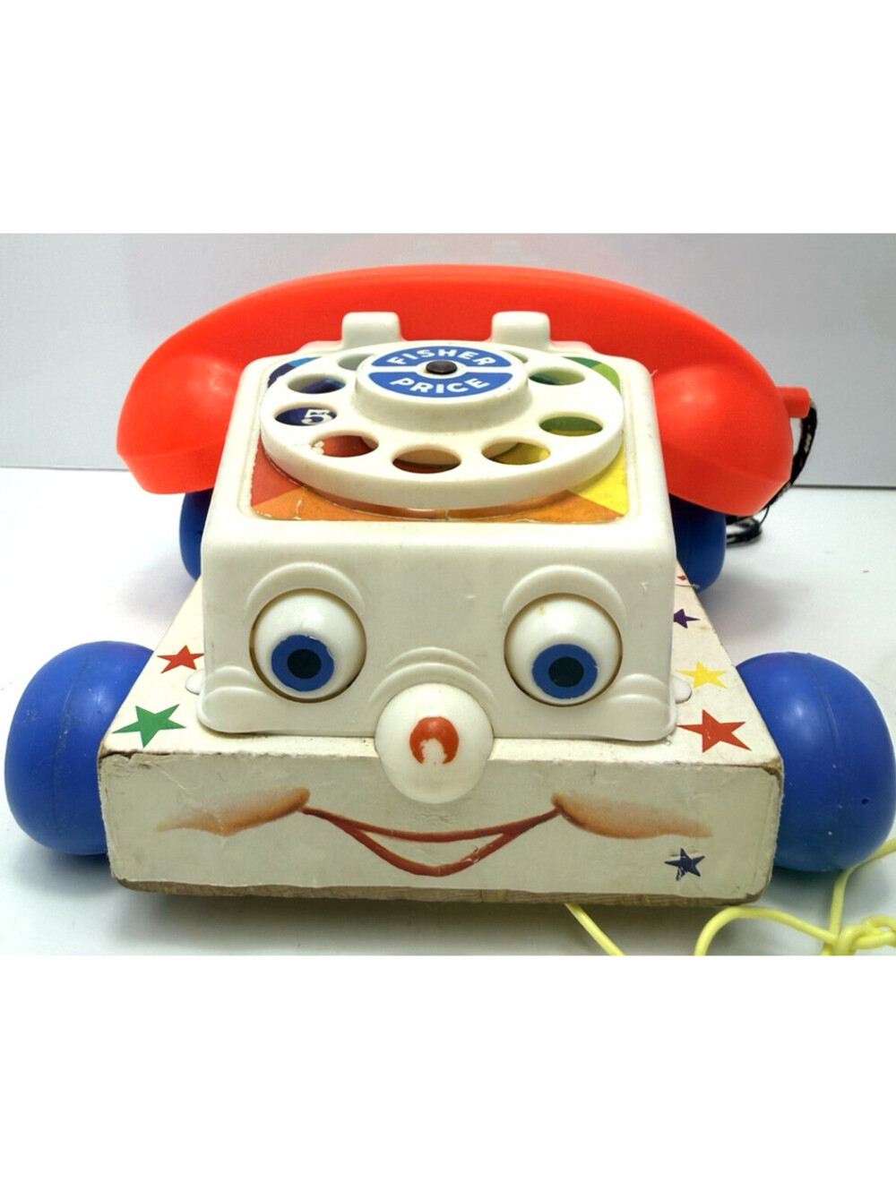 Vtg Fisher Price Chatter Box Phone Telephone Retro Classic Pull Kids Toy